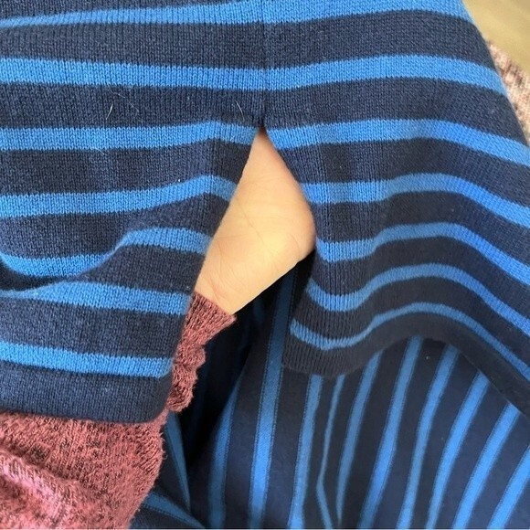 Chico’s Zenergy Mock Neck StripedTank Tunic Blue Black Size 0 - Picture 7 of 14